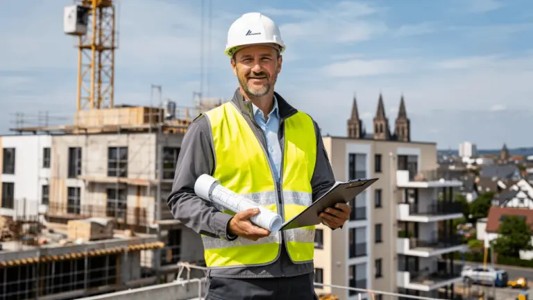 Bausachverständiger auf einer Baustelle in Mainz